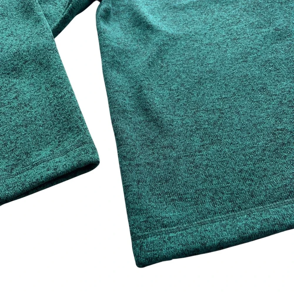 Eddie Bauer Men's XL Green Heathered 1/4 Zip Pullover Fleece Jacket Sweater Cozy